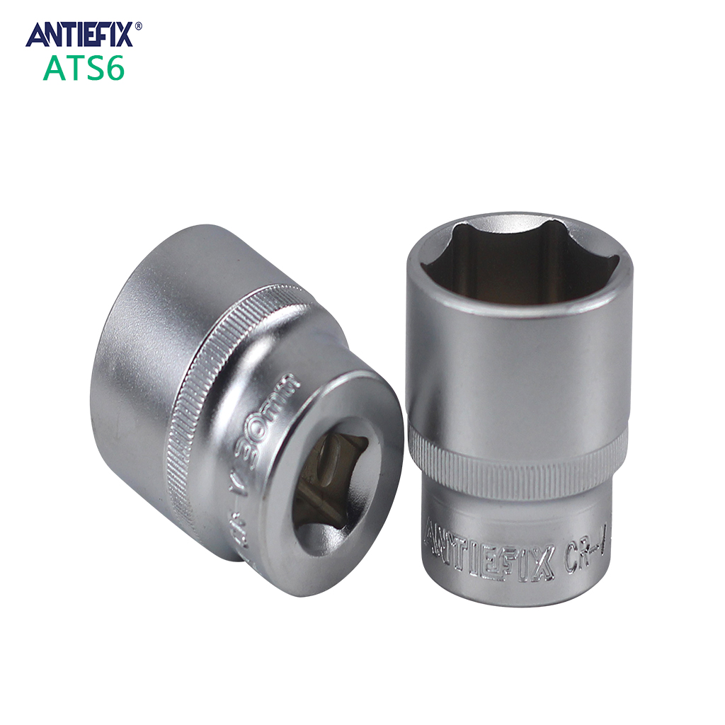 ANTIEFIX Carbon steel, Satin finishing 1/2” 6PT SOCKET high quality SOCKET